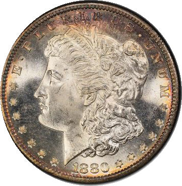 1880-S $1 PCGS MS67 CAC Morgan dollar obverse