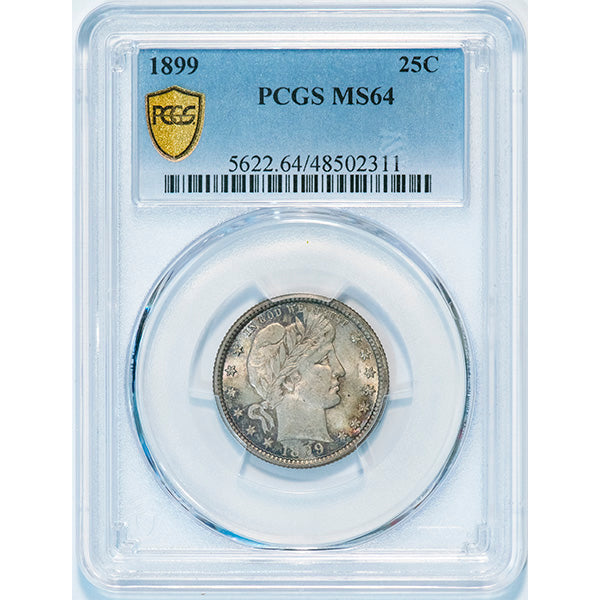 1899 25C PCGS MS64 Barber Quarter slab