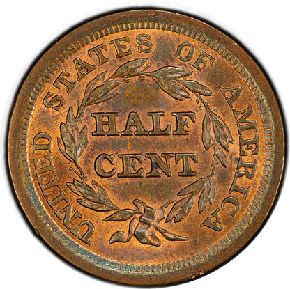 (1233) 1855 1/2C PCGS MS65BN CAC