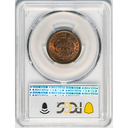 (1233) 1855 1/2C PCGS MS65BN CAC