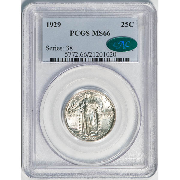 (5772) 1929 25C PCGS MS66 CAC