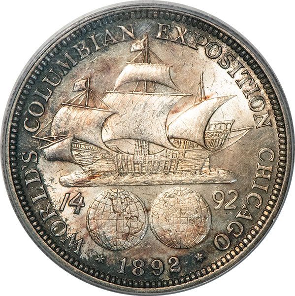 1892 Columbian 50C PCGS MS64 Silver commemorative reverse