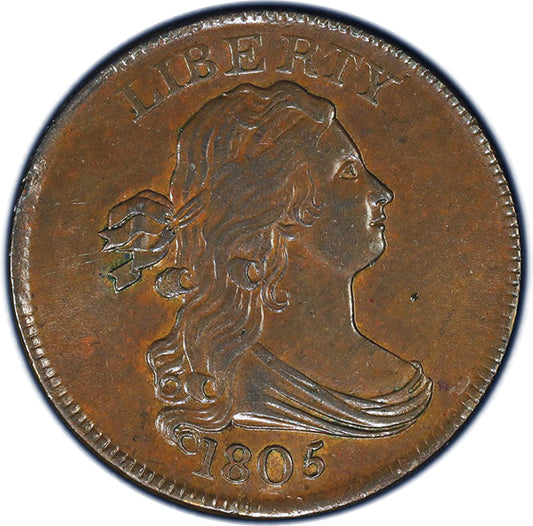 (1081) 1805 1/2C No Stems PCGS MS62BN ***