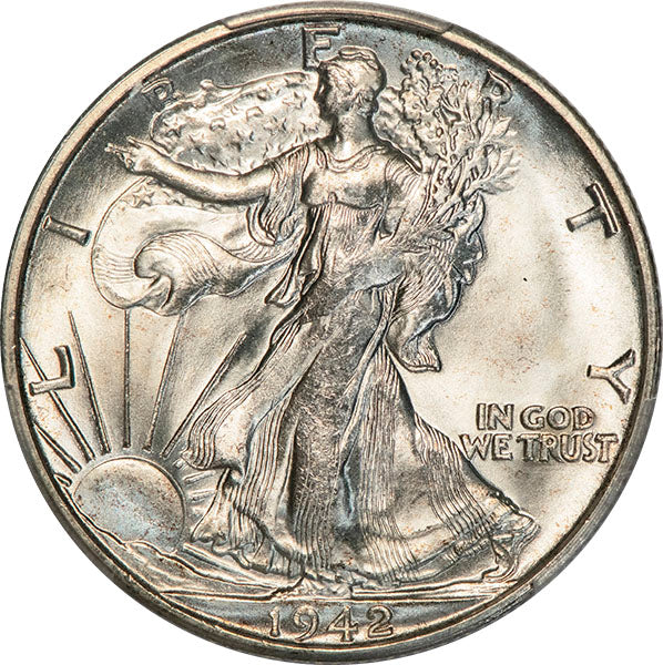 (6617) 1942-S 50C PCGS MS65 CAC Walker obverse