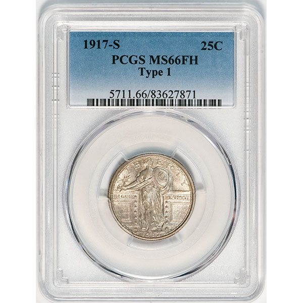 1917-S 25C Type 1 PCGS MS66FH Standing Liberty Quarter slab