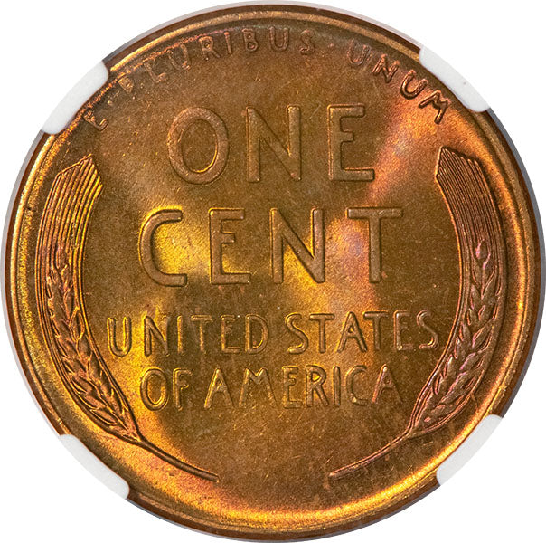 1956-D 1C NGC MS67RB Lincoln Cent reverse