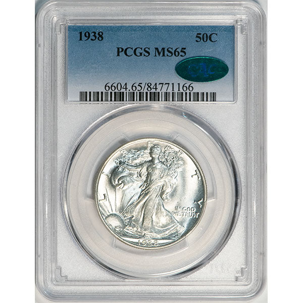 1938 50C PCGS MS65 CAC Walking Liberty Half Dollar slab