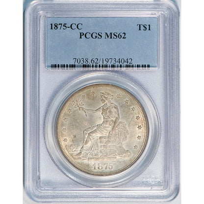 (7038) 1875-CC T$1 PCGS MS62