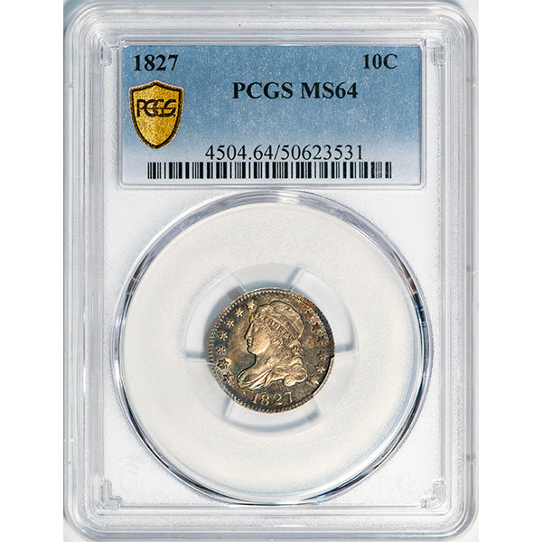 (4504) 1827 10C PCGS MS64 Bust Dime slab