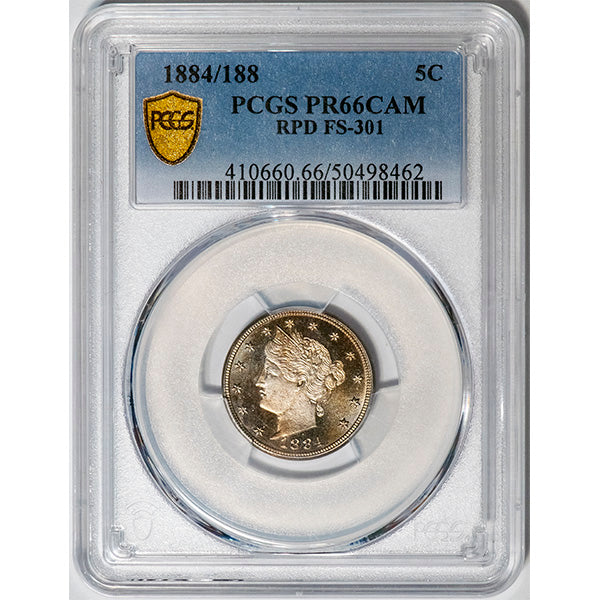 1884/188 5C PCGS PR66CAM RPD FS-301 Liberty Nickel slab