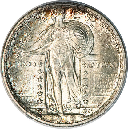 1918 25C PCGS MS66 Standing Liberty Quarter obverse