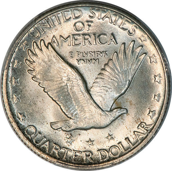 1918 25C PCGS MS66 Standing Liberty Quarter reverse