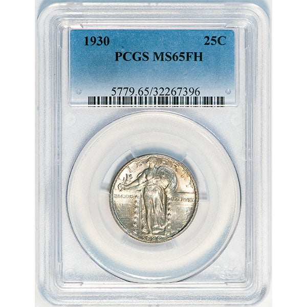 1930 25C PCGS MS65FH Standing Liberty Quarter Full Head slab