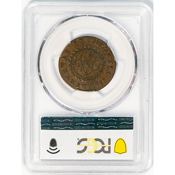 1785 C Nova 1/2P Pointed Rays PCGS XF45 reverse slab