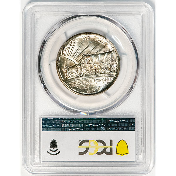 1937-D 50C Oregon PCGS MS66 CAC Silver Commemorative reverse slab