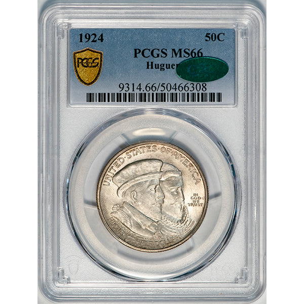 1924 50C PCGS MS66 CAC Huguenot Commemorative slab