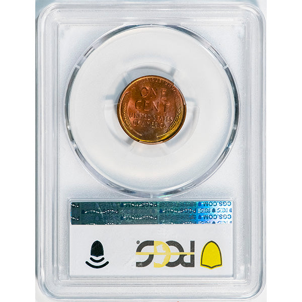 1958-D 1C PCGS MS64RB Lincoln Cent reverse slab