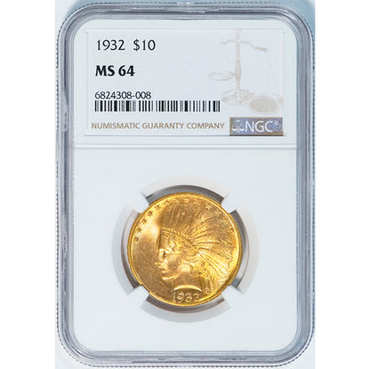 (8884) 1932 $10 NGC MS64