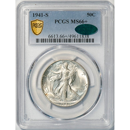 (6613) 1941-S 50C PCGS MS66+ Walking Liberty slab