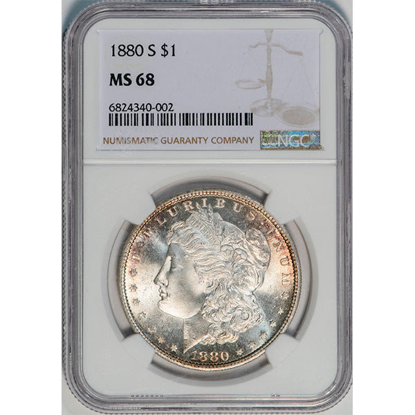 (7118) 1880-S $1 NGC MS68 Morgan slab