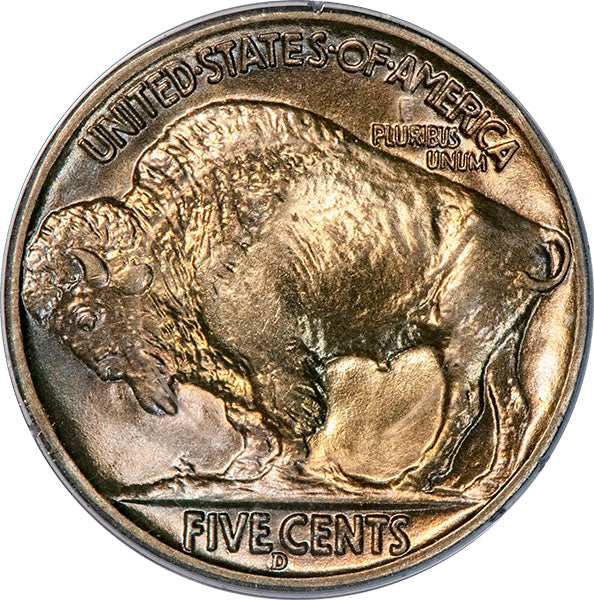 (3984) 1938-D 5C PCGS MS66 Gold CAC Buffalo reverse
