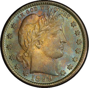 (5622) 1899 25C PCGS MS66+ CAC