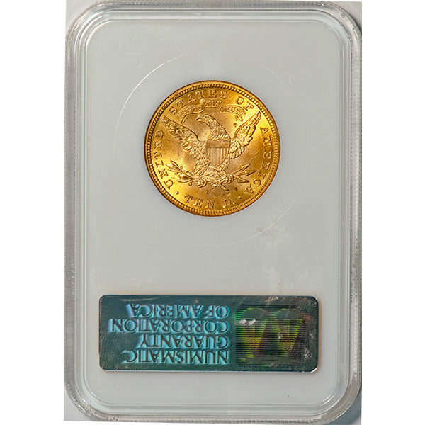 (8747) 1901 $10 NGC MS64 CAC Liberty Head reverse slab