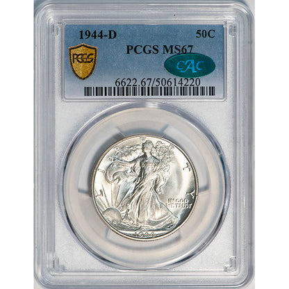 (6622) 1944-D 50C PCGS MS67 CAC Walker slab