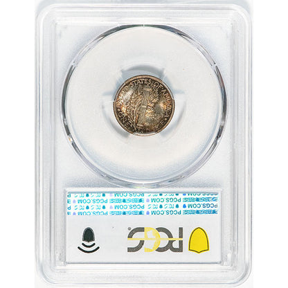 1916 10C PCGS MS66+FB CAC Mercury Dime reverse slab