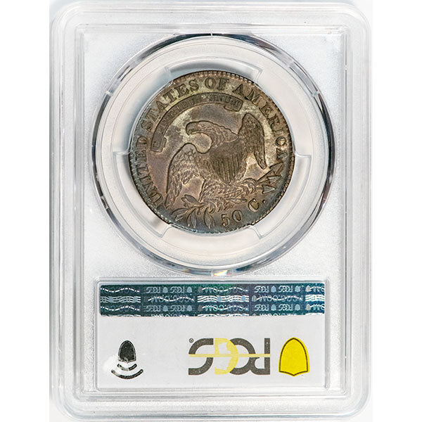 1830 50C Small O PCGS AU53 CAC Turban Half reverse slab