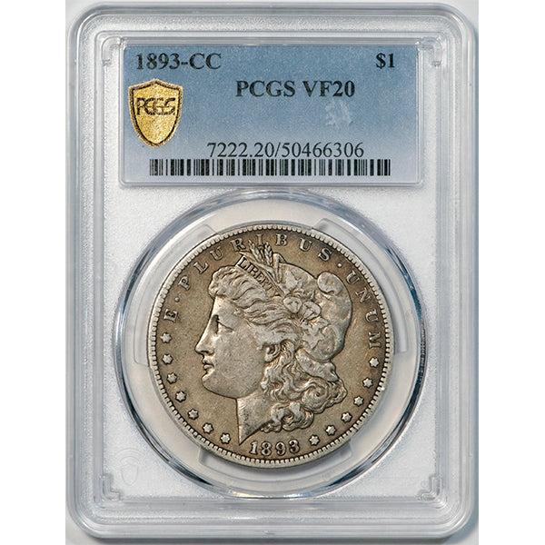 1893-CC $1 PCGS VF20 Morgan Dollar slab