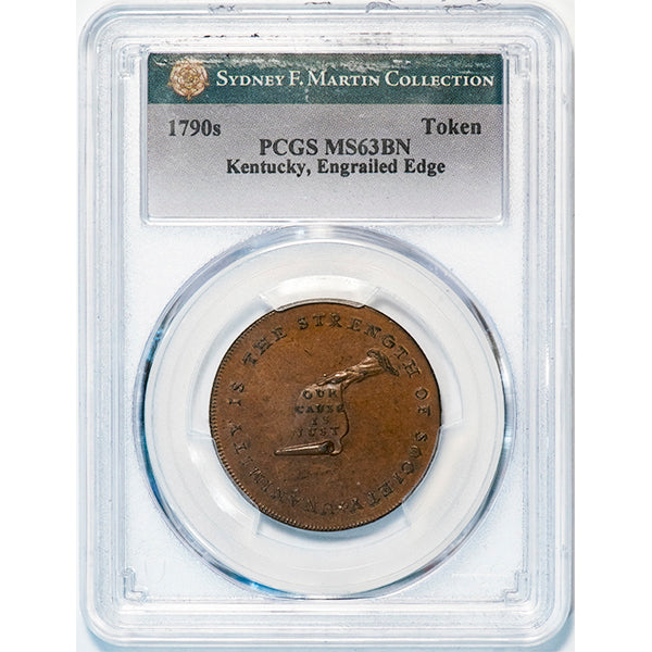 (0617) 1790s Token Kentucky, Engrailed Edge PCGS MS63BN ***