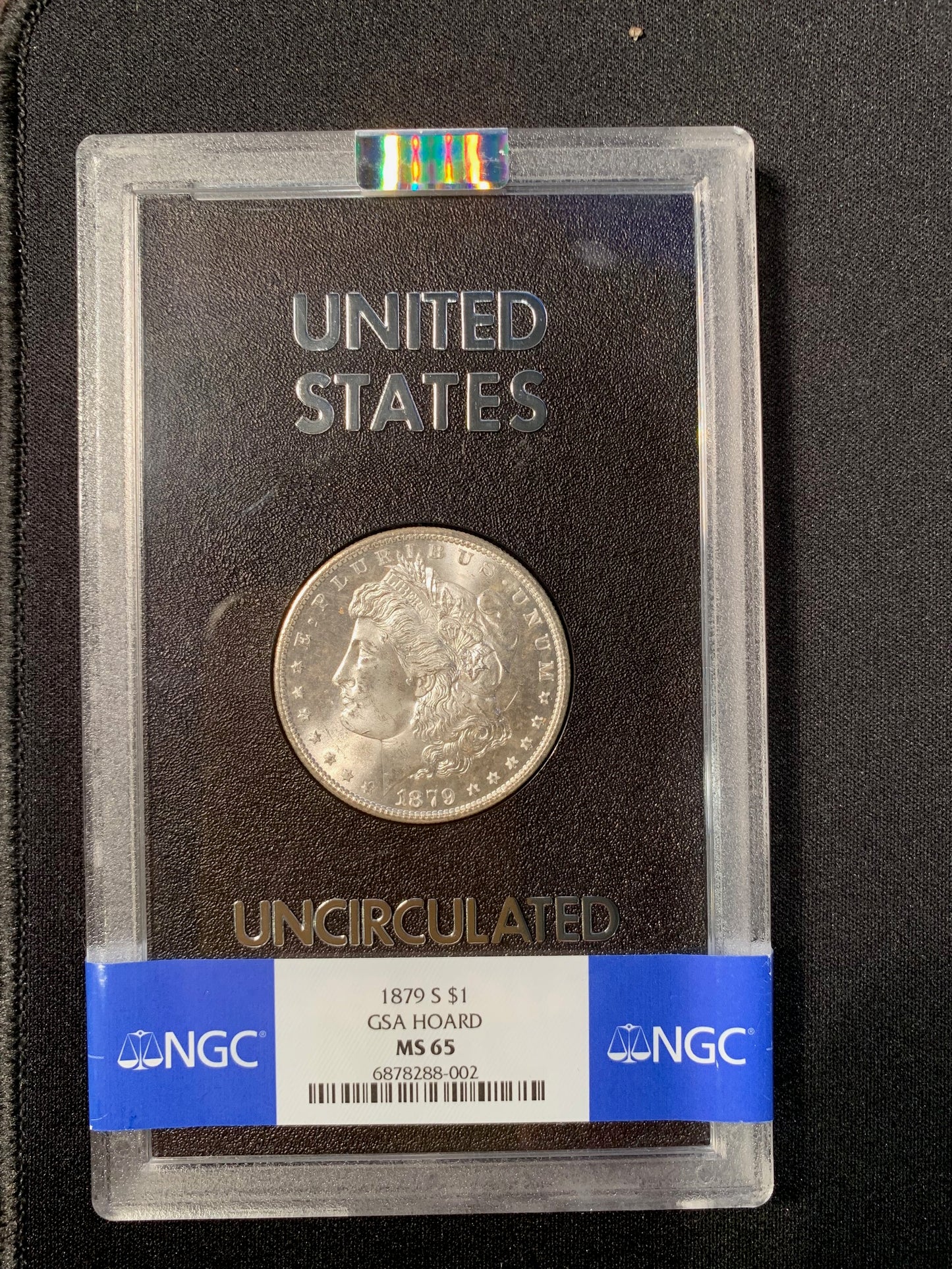 1879-S $1 GSA Hoard NGC MS65 Morgan Dollar slab