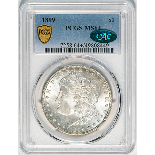 1899 $1 PCGS MS64+ CAC Morgan Dollar slab