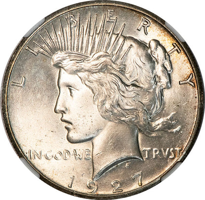 1927 $1 NGC MS64 Peace Dollar obverse