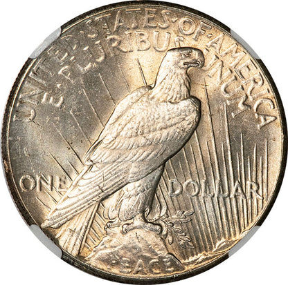 1927 $1 NGC MS64 Peace Dollar reverse