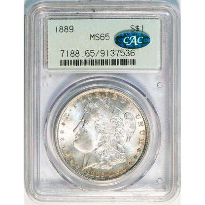 (7188) 1889 $1 PCGS MS65 CAC Old Holder