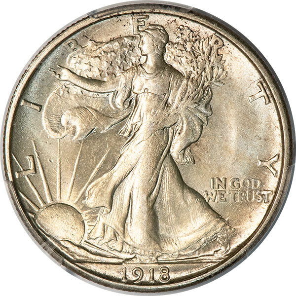 1918-S 50C  PCGS MS62 Walking Liberty Half Dollar obverse