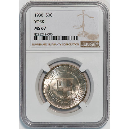 1936 50C NGC MS67 York slab