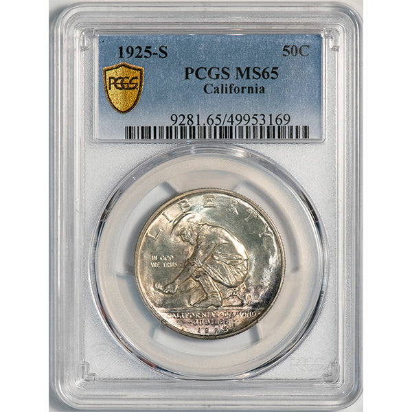 1925-S 50C California PCGS MS65 Silver Commemorative slab