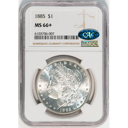 1885 $1 NGC MS66+ CAC Morgan Dollar slab