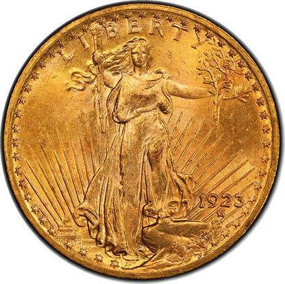 (9175) 1923 $20 PCGS MS65 St. Gaudens obverse