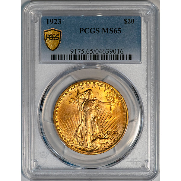 (9175) 1923 $20 PCGS MS65 St. Gaudens slab