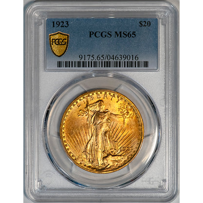 (9175) 1923 $20 PCGS MS65 St. Gaudens slab