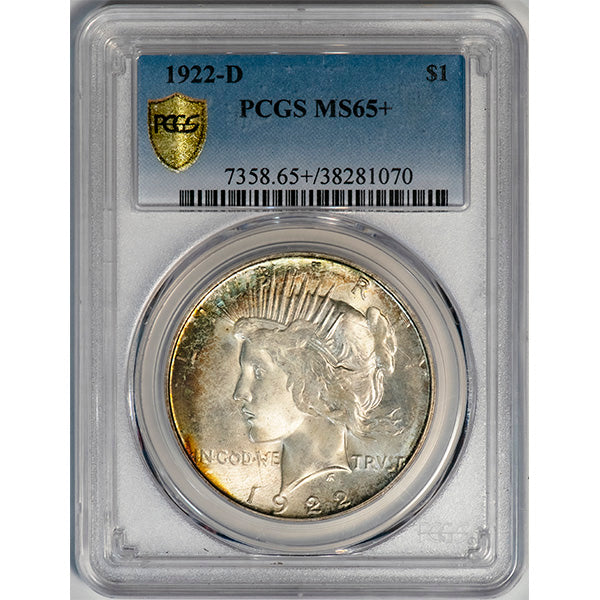 1922-D $1 PCGS MS65+ Peace Dollar slab