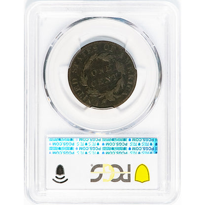 1823/2 1C PCGS VG08  reverse slab