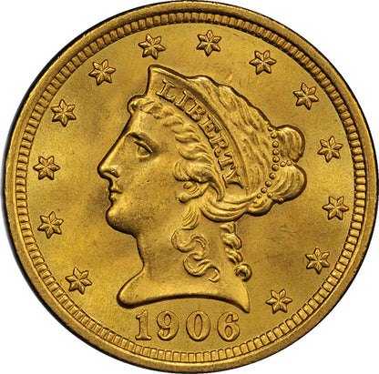 (7858) 1906 $2.50 PCGS MS65+ CAC Liberty obverse
