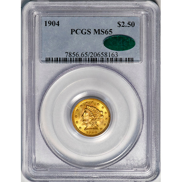 (7856) 1904 $2.50 PCGS MS65 CAC Liberty Head slab