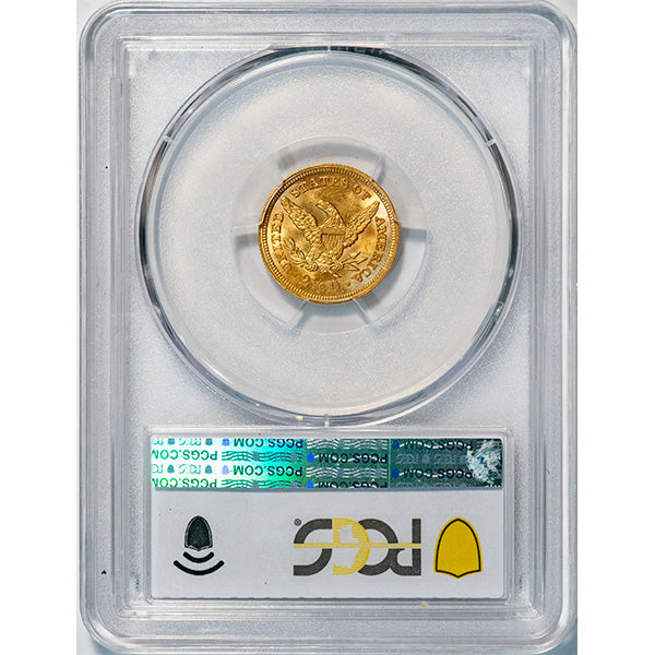 (7769) 1854 $2.50 PCGS MS62 CAC Liberty reverse slab