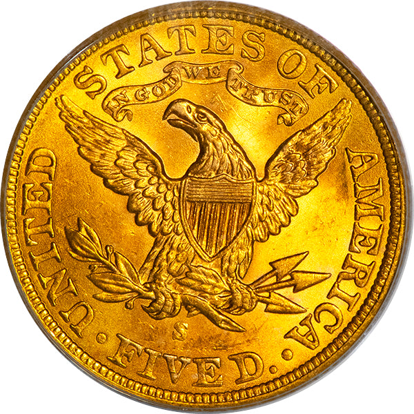 (8404) 1901-S $5 PCGS MS63 Liberty Head reverse